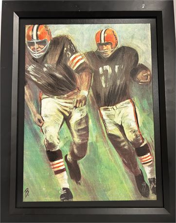 Vintage painting of the Cleveland Browns