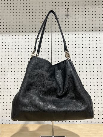 Coach Phoebe Black Pebbled Leather Shoulder Bag