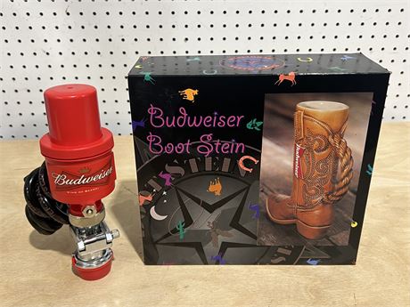 Budweiser Keg Tap & Budweiser Boot Stein