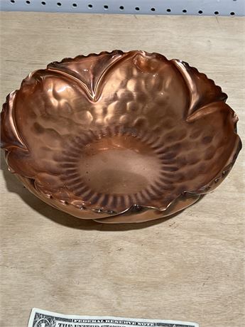 Gregorian Hand Hammered Copper Flower Design Bowl