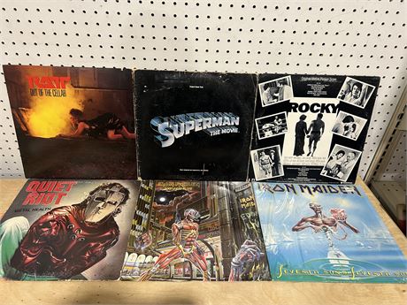 Set of 6 Vintage Rock Vinyls