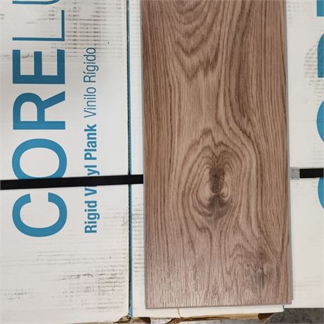 4 Boxes - Coreluxe Rigid Vinyl Plank Flooring - San Tropez Walnut 6mm+Pad