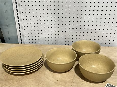 Pier 1 Natural Speckle Plates & Bowls