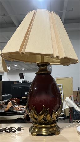 Antique Red and Gold Detailed Lamp