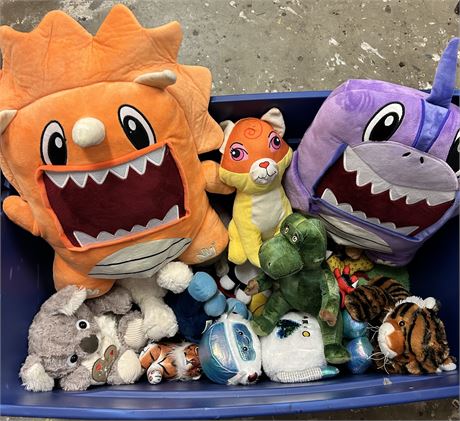 Giant tote full of stuffed animals.