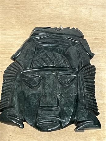 Dark Green Marble Carved Face