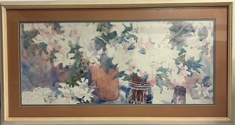 Beautiful,floral wall, art, watercolor painting