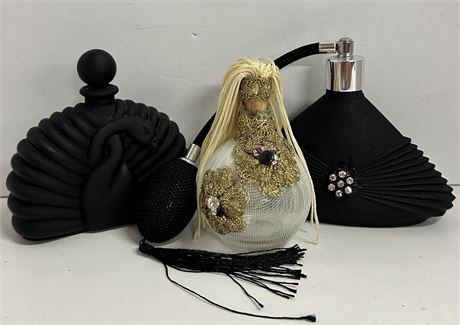 Three unique perfume bottles small