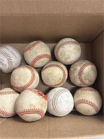 Small box with some baseballs