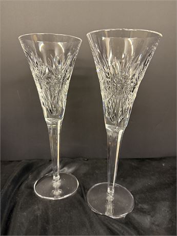 😲WATERFORD Lismore Toasting Champagne Flutes, Set of 2