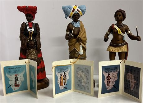 3 beautiful hand crafted wooden ladies