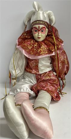 Big porcelain jester doll