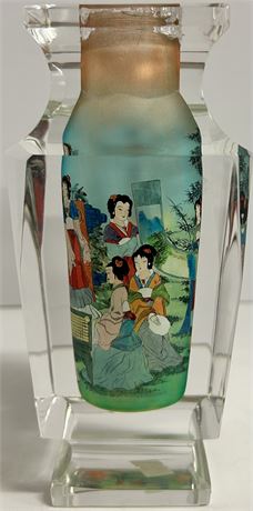 Chinese reversed painted glass vase