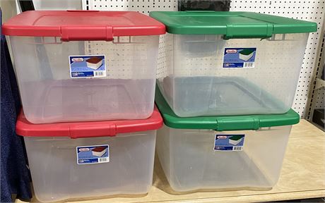 4 Sterilite 65 QT Totes w/Lids