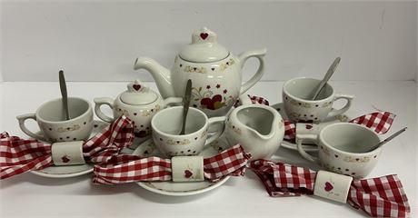 Small decorative porcelain tea set