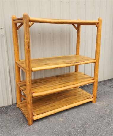 Calf Creek Carvers Log Style Shelving Unit - 54x25x62