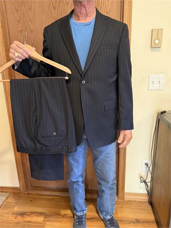 44R Pinstripe Suit/ 34 Pants