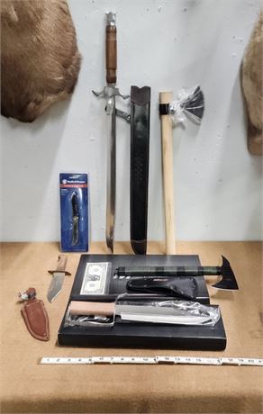 New Knives, Sword, & Axe - Nice Assortment