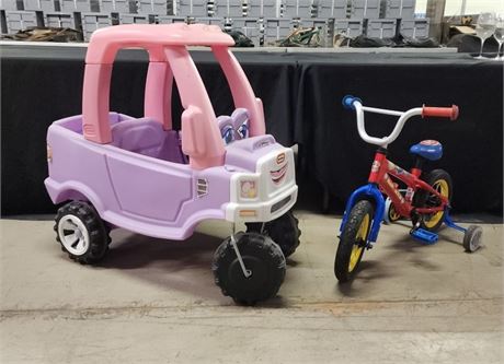 Little Tykes Buggy & Bicycle w/ Training Wheels