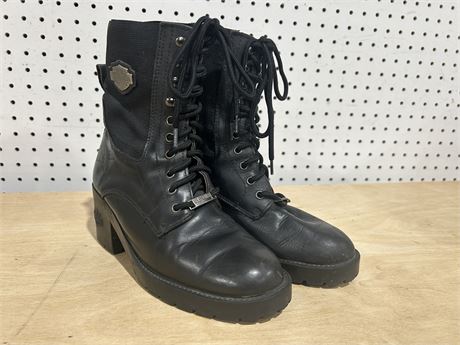 Harley Davidson Leather Heeled Boots Women’s Size 6