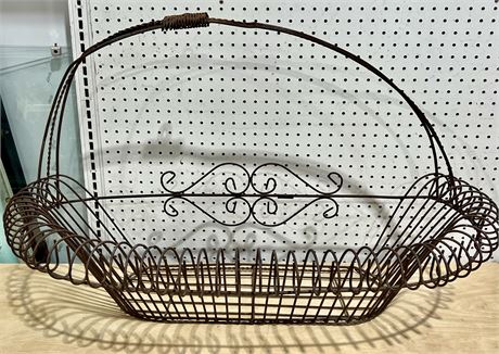 Antique Wrought Iron Window Flower Box / Wall-Hanging Planter