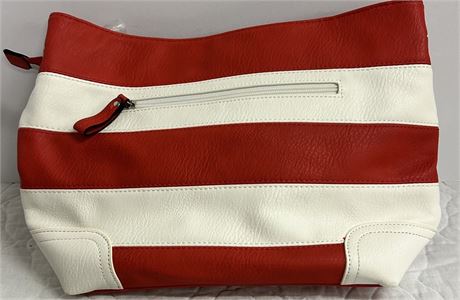 Really nice red and white purse