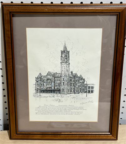 Framed Union Station Drawing