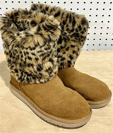 Koolaburra by Ugg “Dezi Short” Cheetah Print Suede Boots Women’s size 9