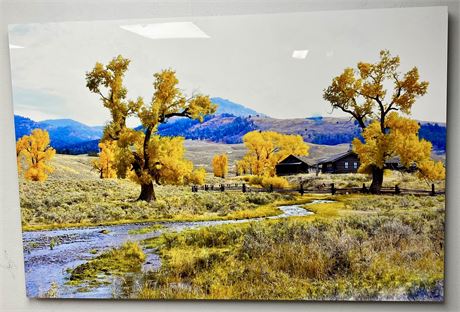 Lamar Bison Ranch Yellowstone National Park Photograph Print Mounted Wall Art