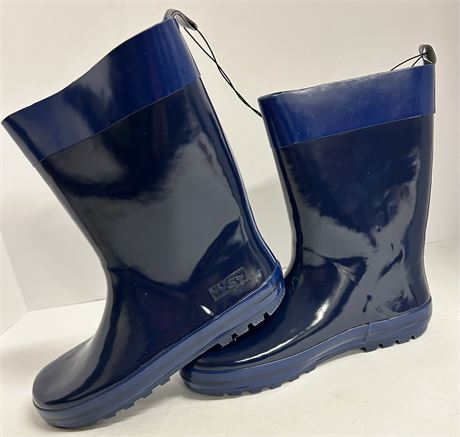 Kids blue rubber rain/mud boots