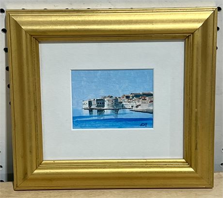 Coastal Ocean Reflection Painting Artist SP Framed Artwork