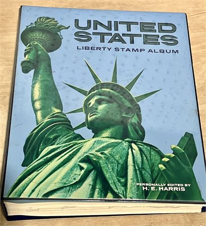 Vintage United States H.E. Harris Liberty Stamp Collection Album with Stamps