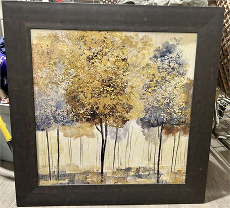 “Metallic Trees” by Nan Framed Canvas Wall Art