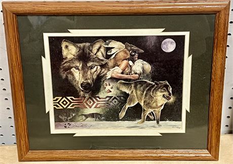 “Arapaho Moon” by David C. Behrens Artist Signed Print Framed Wall Art