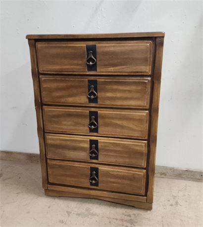 Tall 5 Drawer Dresser w/ Leather? Top- 32x17x46