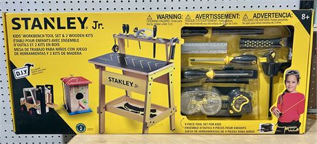 Stanley Jr. Kids’ Workbench and Tool Set and 2 Wooden Kits, New in Box