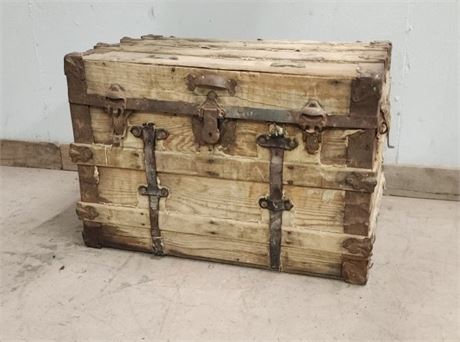 Antique Wood Trunk - 28x17x19