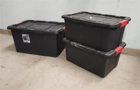 3 - 27 Gallon Lidded Totes