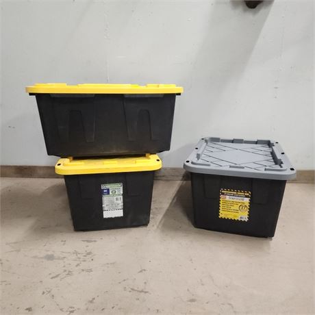 3 - 27 Gallon Lidded Totes