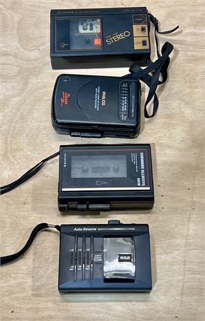 Vintage AM/FM Cassette Player Walkmans and Mini Cassette Player/Recorder Lot