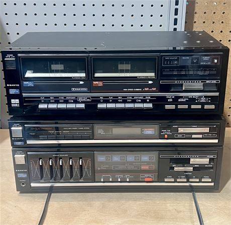 Vintage Sanyo Bundle System Cassette Deck and Stereo Receiver