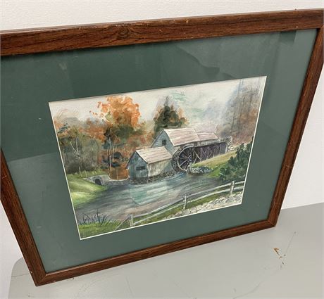 Original Barn Scene Painting by Carol King Artist Signed Framed Art