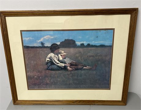 WINSLOW HOMER Boys in a Pasture Print Mounted Wall Art