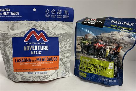 Food in a bag for camping or hiking