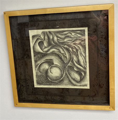 Abstract Swirls Drawing Framed Artwork