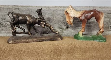 🐴Vintage Western Ceramic Sculpture Pair