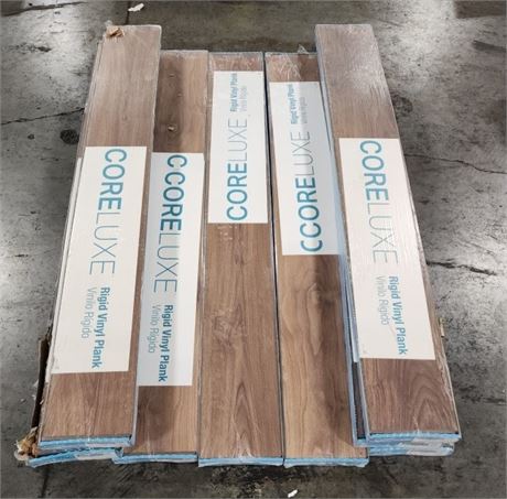 9 Boxes - Coreluxe Rigid Vinyl Plank Flooring (26.57sq.ft per box)