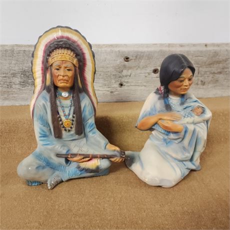 Vintage NA Ceramic Sculpture Pair