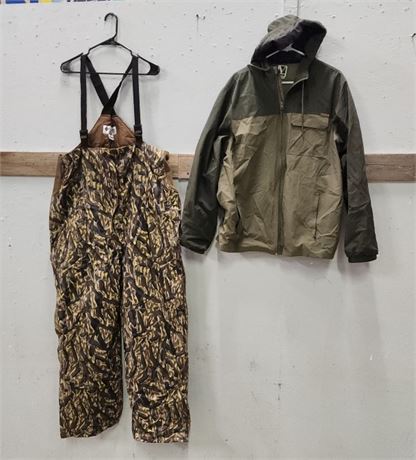 Columbia Insulated Camo Overalls & Hooded Shell Sz - XL