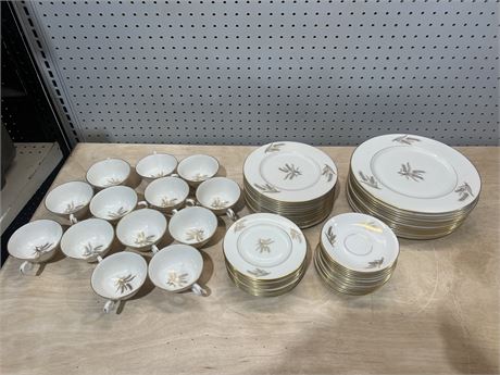 Set of Lenox “Harvest” Dishes Ivory and Gold Wheat